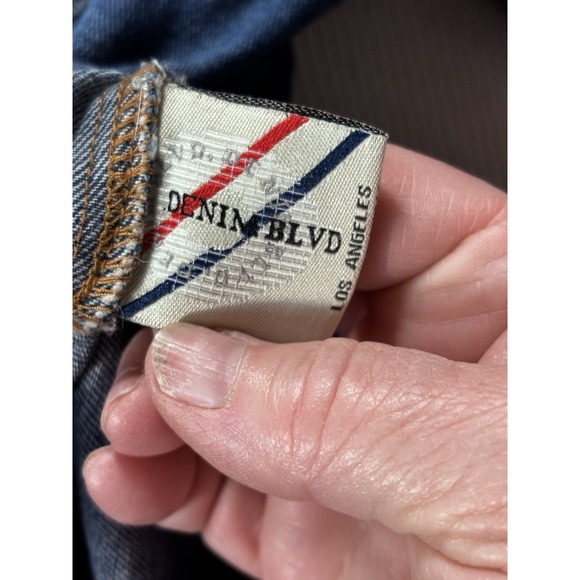 Judith March Distressed Jean Jacket Rhinestone Gypsy W/ Embroidered Stars Boho M - Picture 10 of 16